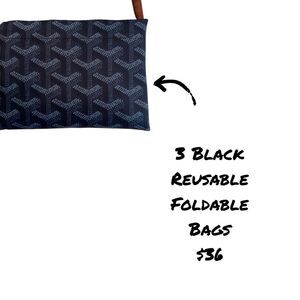 Black Reusable Foldable Totes